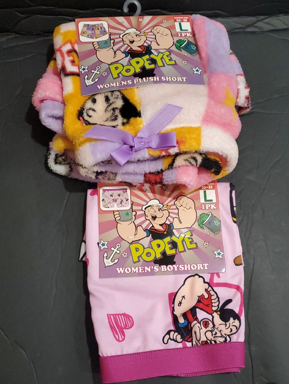 2pack Popeye and olive oil pink graphic printed boy‎ shorts and plush shorts new